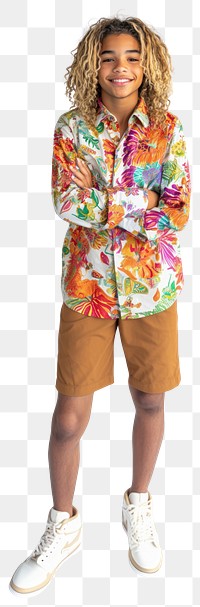 PNG Teenager colorful fashion shorts.