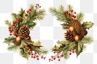 PNG Christmas acorn wreath plant tree white background. 