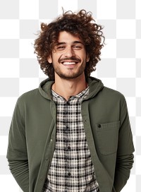 PNG Curly haired man laughing adult smile. 