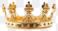 PNG Gold crown jewelry white background accessories. 