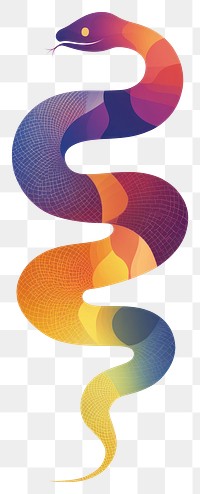 PNG Chinese snake symbol illustration colorful gradient.