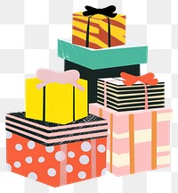 PNG Colorful gift box gifts illustration boxes.