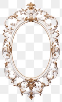 PNG Oval Rococo oval vintage mirror.