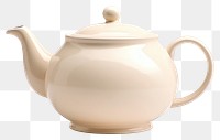 PNG Pottery off-white teapot pottery round color.