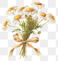 PNG Brown coquette feverfew flowers art illustration.