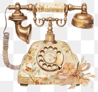 PNG Brown coquette phone vintage style art.