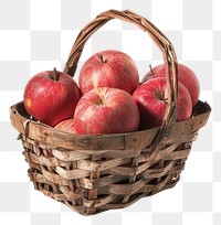 PNG Cottagecore apples in picnic baske basket fruit produce.