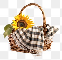 PNG Cottagecore sunflower in picnic basket accessories accessory arrangement.