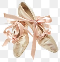 PNG Coquette ballet shoes footwear ribbons pink.