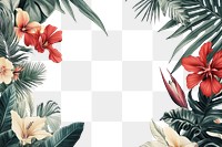 PNG Tropical ornament frame background graphics flowers.