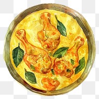 PNG Curry food illustration watercolor.