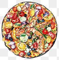 PNG An isolated Paella food illustration watercolor.