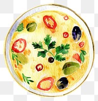 PNG An isolated Thai Tom kha gai food illustration watercolor.