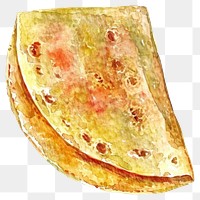 PNG An isolated Tortilla food illustration watercolor.