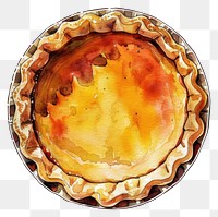 PNG An isolated pumpkin pie food illustration watercolor.