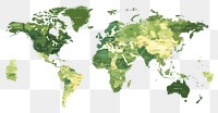 PNG World map with country borders illustration global green.