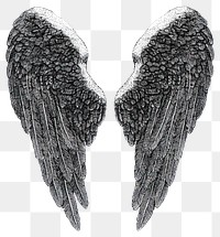 PNG Angel wings retro photocopy stipple effect white illustration monochrome.