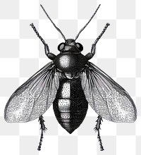 PNG Insect retro photocopy stipple effect white invertebrate illustration.