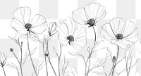 PNG Flowers illustration minimalist drawing.