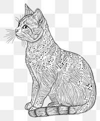 PNG Cat illustration drawing sketch.