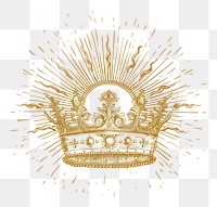 PNG Celestial illustration of Crown with Sun and Rays crown golden accessories.