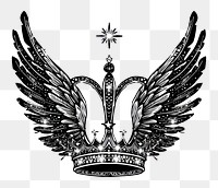 PNG Celestial illustration of Crown with Celestial Wings crown background symbol.