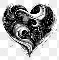 PNG Celestial illustration of Heart with Galaxy Swirls heart white illustrated.