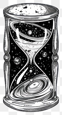 PNG Celestial illustration of Hourglass with Galaxies hourglass cosmic galaxy.