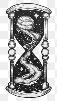 PNG Celestial illustration of Hourglass with Galaxies hourglass cosmic galaxy.