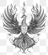 PNG Celestial illustration of Phoenix with Flames drawing phoenix line.