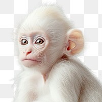 PNG Real albino monkey animal mammal expression.