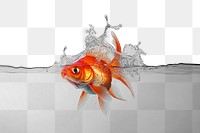 PNG Tancho goldfish photography splash water.