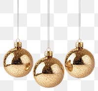 PNG A four cute christmas glitter golden baubles hanging down accessories decorations accessory.