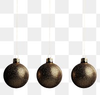 PNG Four glitter golden bauble hanging down christmas baubles accessories.