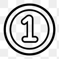 PNG Number 1 circular badge illustration simple minimalist.