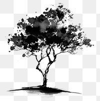 PNG Banyan Tree tree silhouette drawing black.