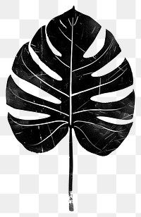 PNG Philodendron leaf plant black art.