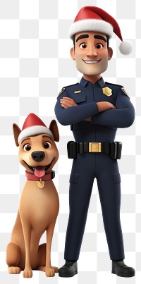 PNG Police with his dog character officer style.