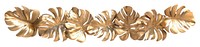 PNG Gold monstera leaves border illustration accessories decoration.