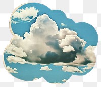 PNG Cloud shape collage cutouts weather nature sky.