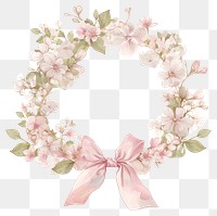 PNG Coquette frame watercolor flowers wreath.