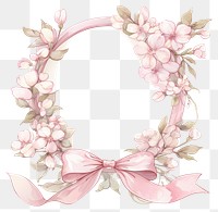 PNG Coquette frame illustration flowers ribbon.