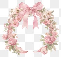 PNG Coquette frame illustration flower wreath.