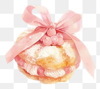 PNG Coquette scone confectionery illustration watercolor.