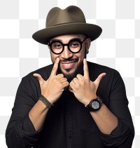 PNG Latinx American man in a hat making a heart with his hands photography portrait adult. 