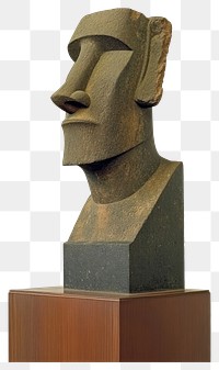 PNG Moai sculpture statue art.