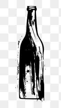 PNG Bottle black white ink.