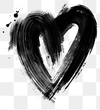 PNG Heart black white text.