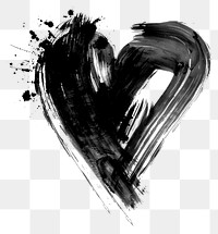 PNG Heart black white text.