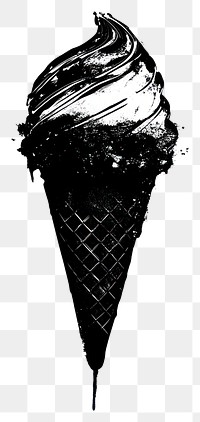 PNG Ice cream dessert black white.